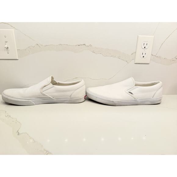 Vans Customs Classic Slip-On Leather Shoes White Men’s Size 13 Sneakers